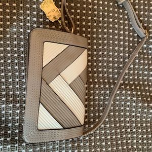 Grey & White Crossbody Bag